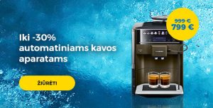 iki -30% automatiniams kavos aparatams