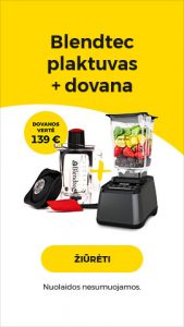 Blendtec plaktuvas + dovana
