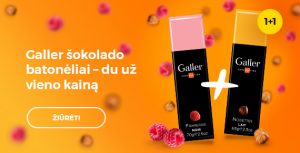 Galler šokolado batonėliai 1+1