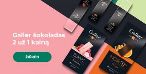 Galler šokoladas Du už vieno kaina
