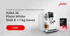 JURA J6 Piano White 1549 € + 1 kg kavos
