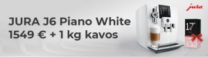 JURA J6 Piano White 1549 € + 1 kg kavos