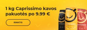 1 kg Caprissimo kavos pakuotės po 9.99 €