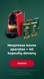 Nespresso kavos aparatas + 40 kapsulių dovanų