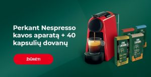 Nespresso kavos aparatas + 40 kapsulių dovanų