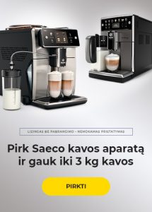 Pirk Saeco kavos aparatą ir gauk iki 3 kg kavos