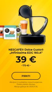 NESCAFÉ® Dolce Gusto® „Infinissima EDG 160.A“ kavos aparatas tik 39 €