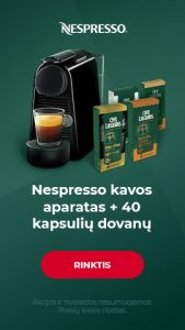 Nespresso kavos aparatas + 40 Café Liégeois kapsulių dovanų