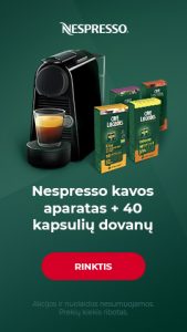 Nespresso kavos aparatas + 40 Café Liégeois kapsulių dovanų