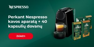Nespresso kavos aparatas + 40 Café Liégeois kapsulių dovanų