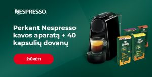 Nespresso kavos aparatas + 40 Café Liégeois kapsulių dovanų