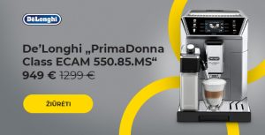De’Longhi „PrimaDonna Class ECAM 550.85.MS“ kavos aparatas tik 949 €