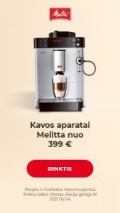 Melitta kavos aparatai nuo 399 €