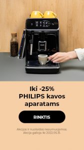 Iki -25% PHILIPS kavos aparatams