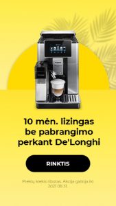 Įsigyk De'Longhi su 10 mėn. lizingu be pabrangimo
