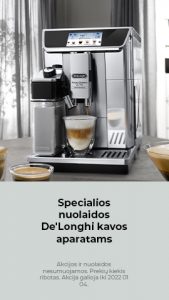 Specialios nuolaidos De'Longhi kavos aparatams