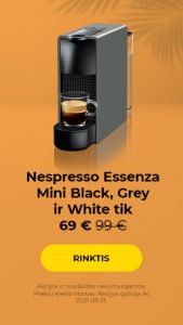 Nespresso Essenza Mini Black, Grey ir White tik 69 € 99 €