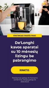 De'Longhi kavos aparatai su 10 mėnesių lizingu be pabrangimo