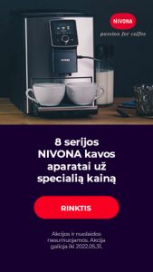 8 serijos NIVONA kavos aparatai už specialią kainą