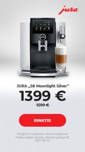 Kavos aparatas JURA „S8 Moonlight Silver“ 1399 €
