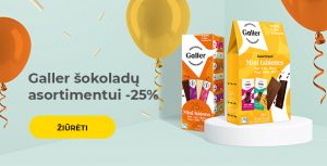 Galler šokoladų asortimentui -25%