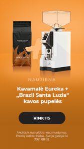 Kavamalė Eureka + „Brazil Santa Luzia“ kavos pupelės