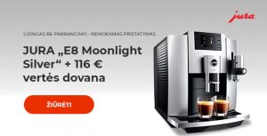 JURA „E8 Moonlight Silver“ + 116 € vertės dovana