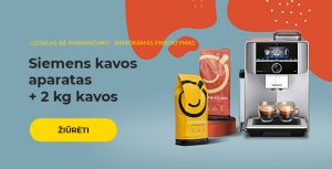 Įsigyk Siemens kavos aparatą ir gauk 2 kg kavos dovanų!