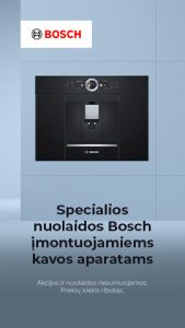 Specialios nuolaidos Bosch įmontuojamiems kavos aparatams