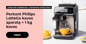 Perkant klientų pamėgtą Philips LatteGo kavos aparatą + 1 kg kavos