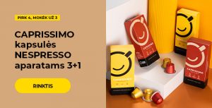 "CAPRISSIMO kapsulės NESPRESSO aparatams 3+1"