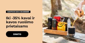 " Iki -35% kavai ir kavos ruošimo prietaisams"