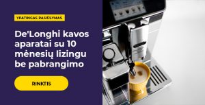 De'Longhi kavos aparatai su 10 mėnesių lizingu be pabrangimo