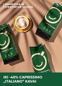 Iki -40% CAPRISSIMO „Italiano“ kavai