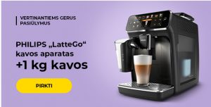 PHILIPS „LatteGo“ kavos aparatas + 1 kg kavos