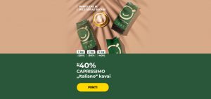 Iki -40% CAPRISSIMO „Italiano“ kavai