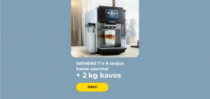 SIEMENS 7 ir 9 serijos kavos aparatai + 2 kg kavos
