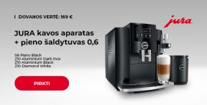 JURA kavos aparatas + pieno šaldytuvas 0,6 l