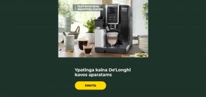 Ypatinga kaina De'Longhi kavos aparatams