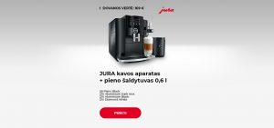JURA kavos aparatas + pieno šaldytuvas 0,6 l