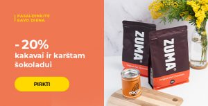 -20% kakavai ir karštam šokoladui