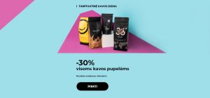 -30% visoms kavos pupelėms