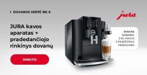 JURA kavos aparatas + pradedančiojo rinkinys dovanų