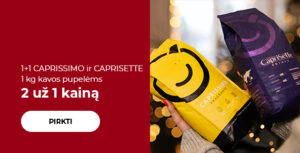 1+1 CAPRISSIMO ir CAPRISETTE 1 kg kavos pupelėms