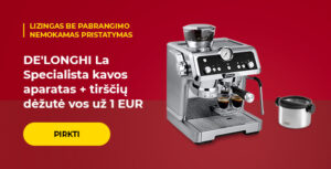 DE'LONGHI La Specialista kavos aparatas + tirščių dėžutė vos už 1 EUR
