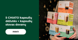 5 CHIATO kapsulių dėžutės + kapsulių stovas dovanų