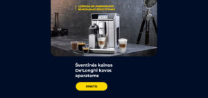 Šventinės kainos De'Longhi kavos aparatams