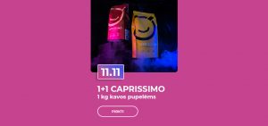 1+1 CAPRISSIMO 1 kg kavos pupelėms