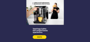 Ypatinga kaina De'Longhi kavos aparatams