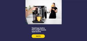 Ypatinga kaina De'Longhi kavos aparatams